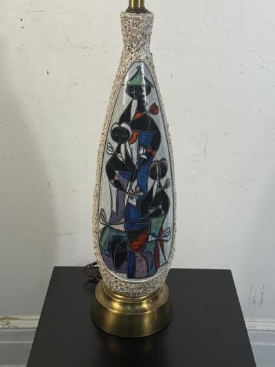 Marcello Fantoni ITALIAN MID CENTURY MARCELLO FANTONI CERAMIC LAMP