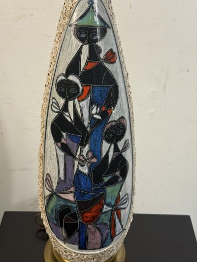 Marcello Fantoni ITALIAN MID CENTURY MARCELLO FANTONI CERAMIC LAMP