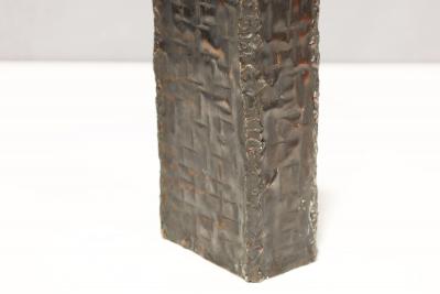 Marcello Fantoni Marcello Fantoni 1915 2011 Brutalist Metal Vase Signed
