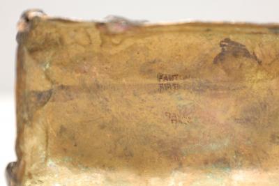 Marcello Fantoni Marcello Fantoni 1915 2011 Brutalist Metal Vase Signed