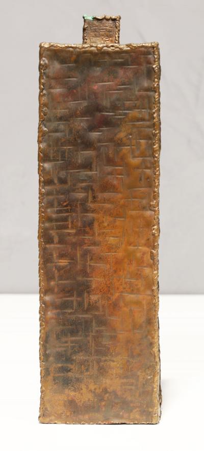 Marcello Fantoni Marcello Fantoni 1915 2011 Brutalist Metal Vase Signed