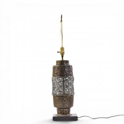 Marcello Fantoni Marcello Fantoni Mid Century Brutalist Copper Table Lamp