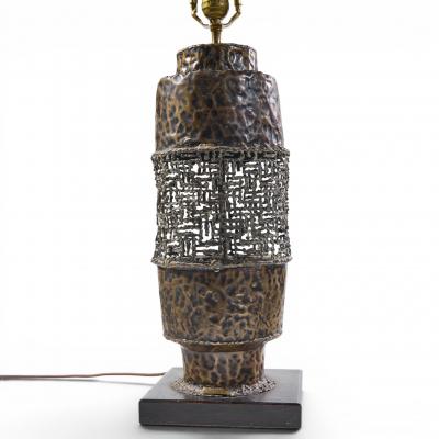 Marcello Fantoni Marcello Fantoni Mid Century Brutalist Copper Table Lamp