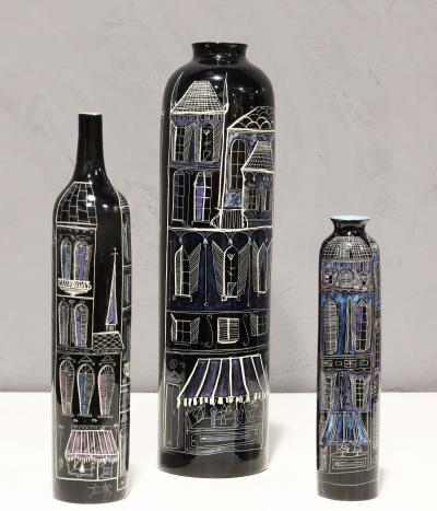 Marcello Fantoni Marcello Fantoni for Raymor Glazed Ceramic Vase Signed