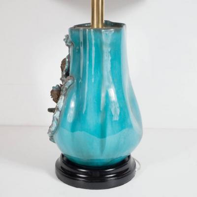 Marcello Fantoni Mid Century Modern Table Lamp by Marcello Fantoni in Glazed Stoneware