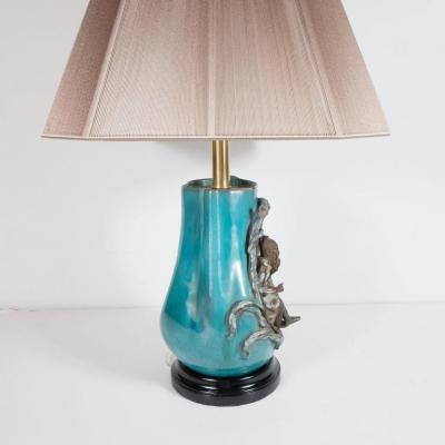 Marcello Fantoni Mid Century Modern Table Lamp by Marcello Fantoni in Glazed Stoneware