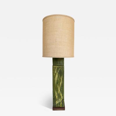 Marcello Fantoni Overscale Mid century Marcello Fantoni Ceramic Table Lamp Vintage Custom Shade