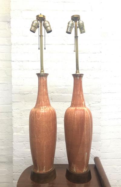 Marcello Fantoni Pair of Ceramic Italian Lamps by Marcello Fantoni for Raymor