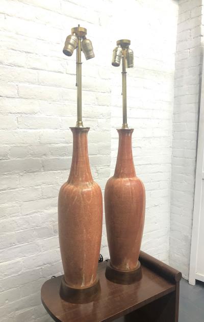 Marcello Fantoni Pair of Ceramic Italian Lamps by Marcello Fantoni for Raymor