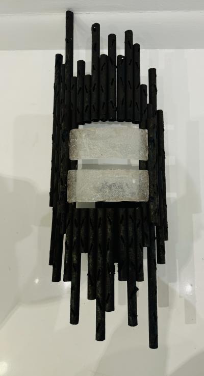 Marcello Fantoni Pair of Italian 1960s Large Fantoni Mid Century Wall Lights