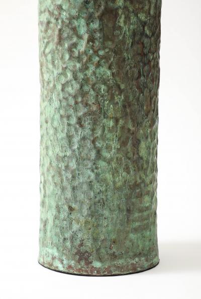Marcello Fantoni Verdigris Copper Lamp by Marcello Fantoni