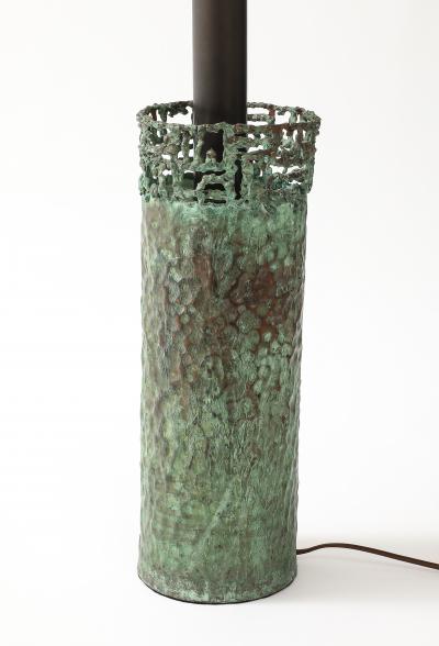 Marcello Fantoni Verdigris Copper Lamp by Marcello Fantoni