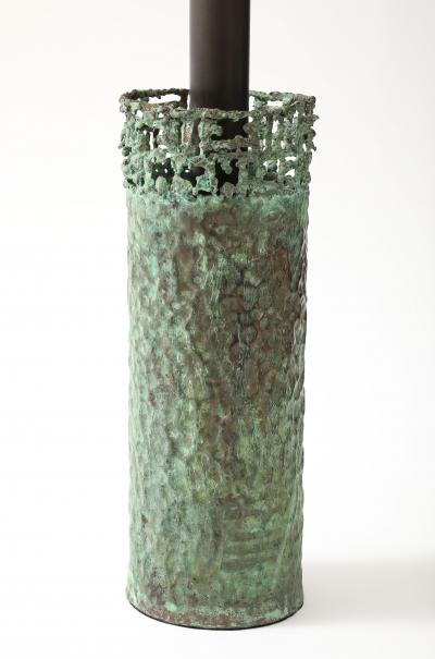 Marcello Fantoni Verdigris Copper Lamp by Marcello Fantoni