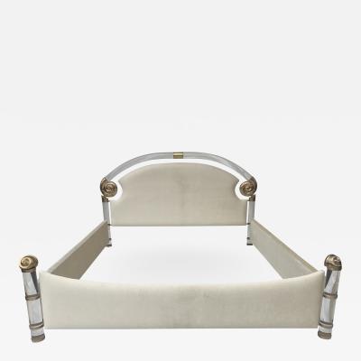 Marcello Mioni Brass and Lucite King Size Bed by Marcello Mioni