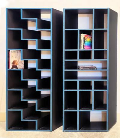 Marcello Morandini Rhomboid Post Modern Marcello Morandini Corner Shelves Rosenthal Pair