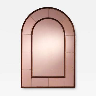 Marcello Piacentini Large mirror in Rationalist style mirrored glass and wood Italy 1930s