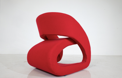 Marcello Ziliani Red Smile Armchairs by Marcello Ziliani for BBB Emmebonacina Italy 1990s