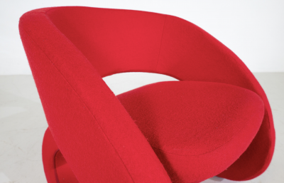 Marcello Ziliani Red Smile Armchairs by Marcello Ziliani for BBB Emmebonacina Italy 1990s