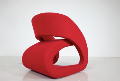 Marcello Ziliani Red Smile Armchairs by Marcello Ziliani for BBB Emmebonacina Italy 1990s