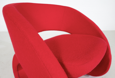 Marcello Ziliani Red Smile Armchairs by Marcello Ziliani for BBB Emmebonacina Italy 1990s