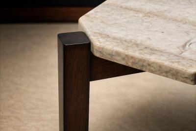 Marcelo Magalh es M L Magalh es Pair of Rosewood Marble Side Tables Brazil