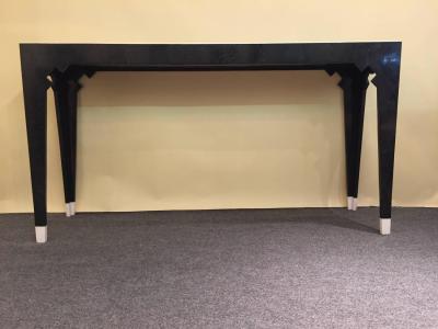Marcius Style Black and White Fossil Stone Console with Matching Mirror