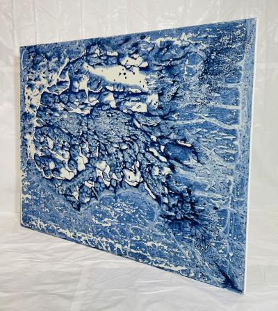 Marco Schmidli Marco Schmidli 60x48 Blue Abstract Acrylic Painting on Canvas Signed Dated