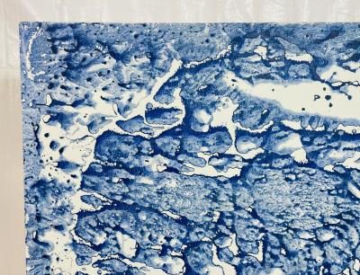 Marco Schmidli Marco Schmidli 60x48 Blue Abstract Acrylic Painting on Canvas Signed Dated