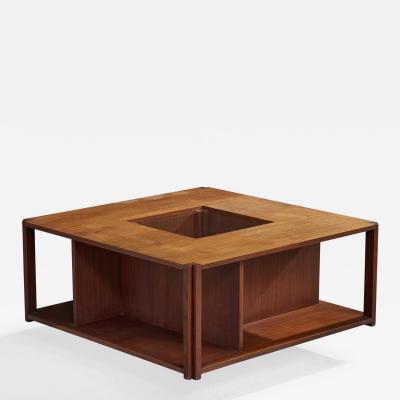 Marco Zanuso Coffee Table with Wood and Glass Italy 1960s