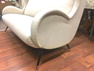 Marco Zanuso In the Style of Senior Chair by Marco Zanuso Set of One Couch and Two Chairs