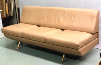 Marco Zanuso Italian Midcentury Sleep o Matic Leather Sofa Couch Marco Zanuso Arflex