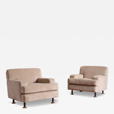 Marco Zanuso Large Marco Zanuso Armchairs with Walnut Feet