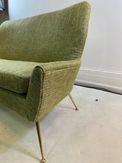 Marco Zanuso MID CENTURY MODERNIST BRASS LEG ITALIAN SETTEE ATTRIBUTED TO MARCO ZANUSO