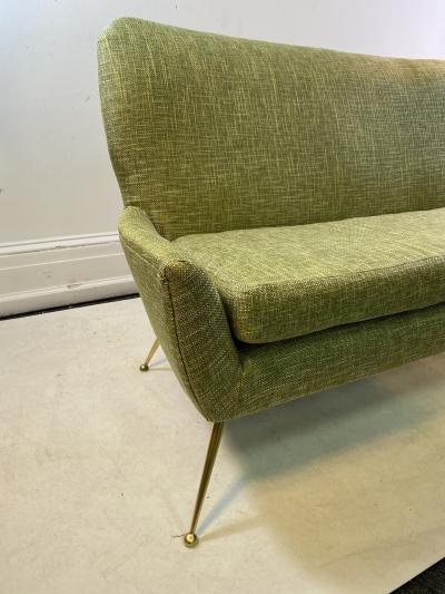 Marco Zanuso MID CENTURY MODERNIST BRASS LEG ITALIAN SETTEE ATTRIBUTED TO MARCO ZANUSO