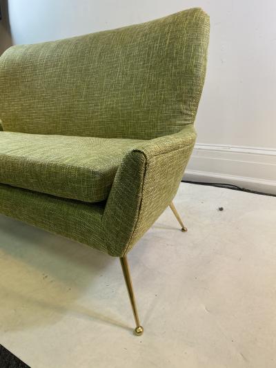 Marco Zanuso MID CENTURY MODERNIST BRASS LEG ITALIAN SETTEE ATTRIBUTED TO MARCO ZANUSO