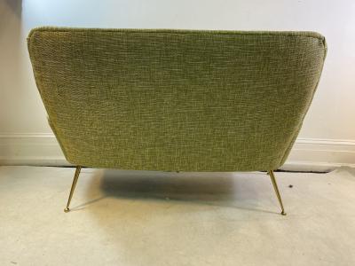 Marco Zanuso MID CENTURY MODERNIST BRASS LEG ITALIAN SETTEE ATTRIBUTED TO MARCO ZANUSO
