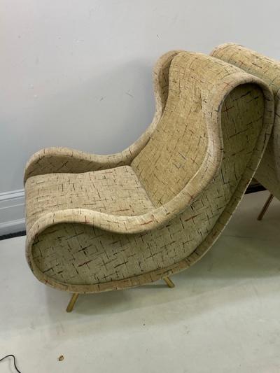 Marco Zanuso MODERNIST PAIR OF MARCO ZANUSO STYLE LOUNGE CHAIRS