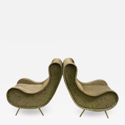 Marco Zanuso MODERNIST PAIR OF MARCO ZANUSO STYLE LOUNGE CHAIRS