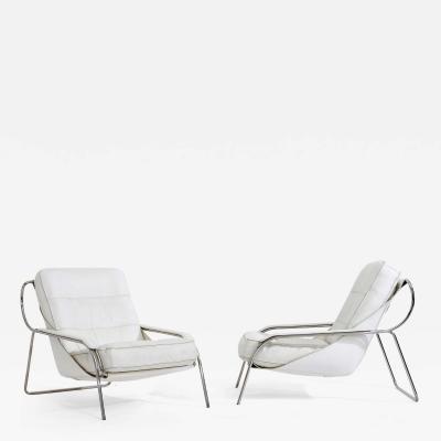 Marco Zanuso Maggiolina Leather Lounge Chairs for Zanotta Italy 1970