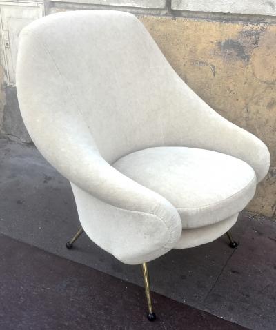 Marco Zanuso Marco Zanuso Vintage Lounge Chair model Martingale Covered in Mohair Velvet