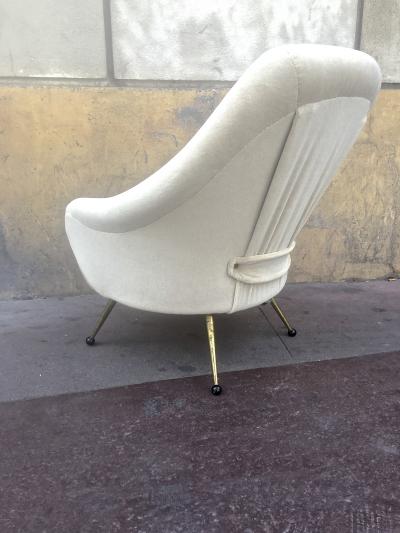 Marco Zanuso Marco Zanuso Vintage Lounge Chair model Martingale Covered in Mohair Velvet