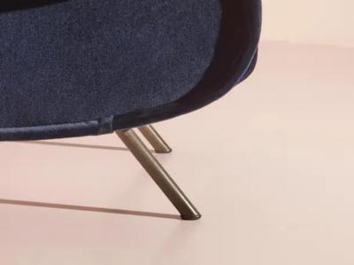 Marco Zanuso Marco Zanuso for Arflex Italy Pair of Lady Armchairs in Blue Cotton Velvet