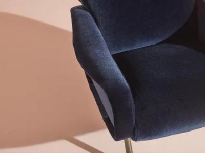 Marco Zanuso Marco Zanuso for Arflex Italy Pair of Lady Armchairs in Blue Cotton Velvet