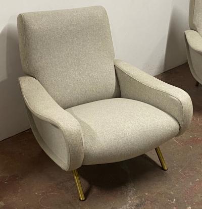 Marco Zanuso Marco Zanuso pair of chairs model Lady newly covered in wool cloth