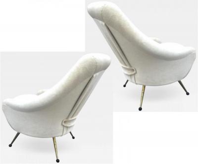 Marco Zanuso Marco zanuso vintage pair of chair model martingale covered in mohair velvet
