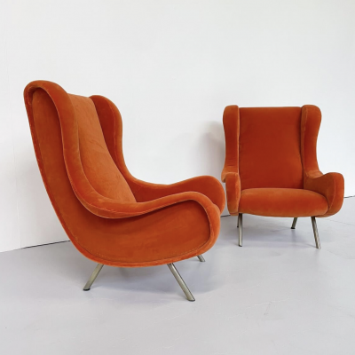 Marco Zanuso Mid Century Modern Pair of Senior Armchairs by Marco Zanuso for Arlfex