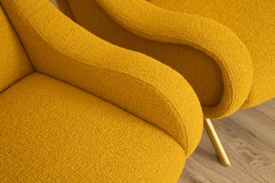 Marco Zanuso Pair of Italian Lounge Chairs In The Style of Marco Zanuso