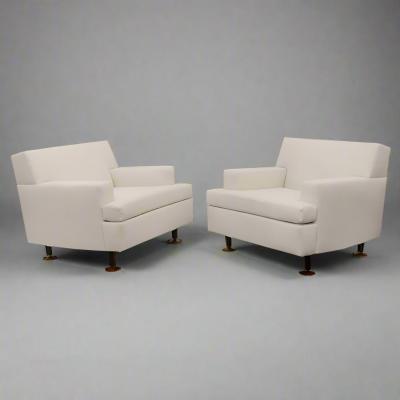 Marco Zanuso Pair of Marco Zanuso Square Armchairs for Arflex Italy 1960s