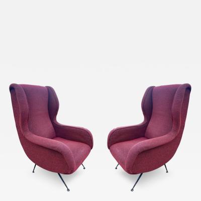 Marco Zanuso Pair of Marco Zanuso Style Lounge Chairs Italy 1960s