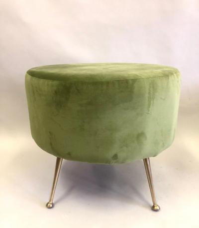 Marco Zanuso Pair of Mid Century Modern Round Stools or Benches Attributed to Marco Zanuso